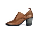 Brown Plain Leather Ankle Bootie (PAK-SER-19-10-13699|MIS/1)