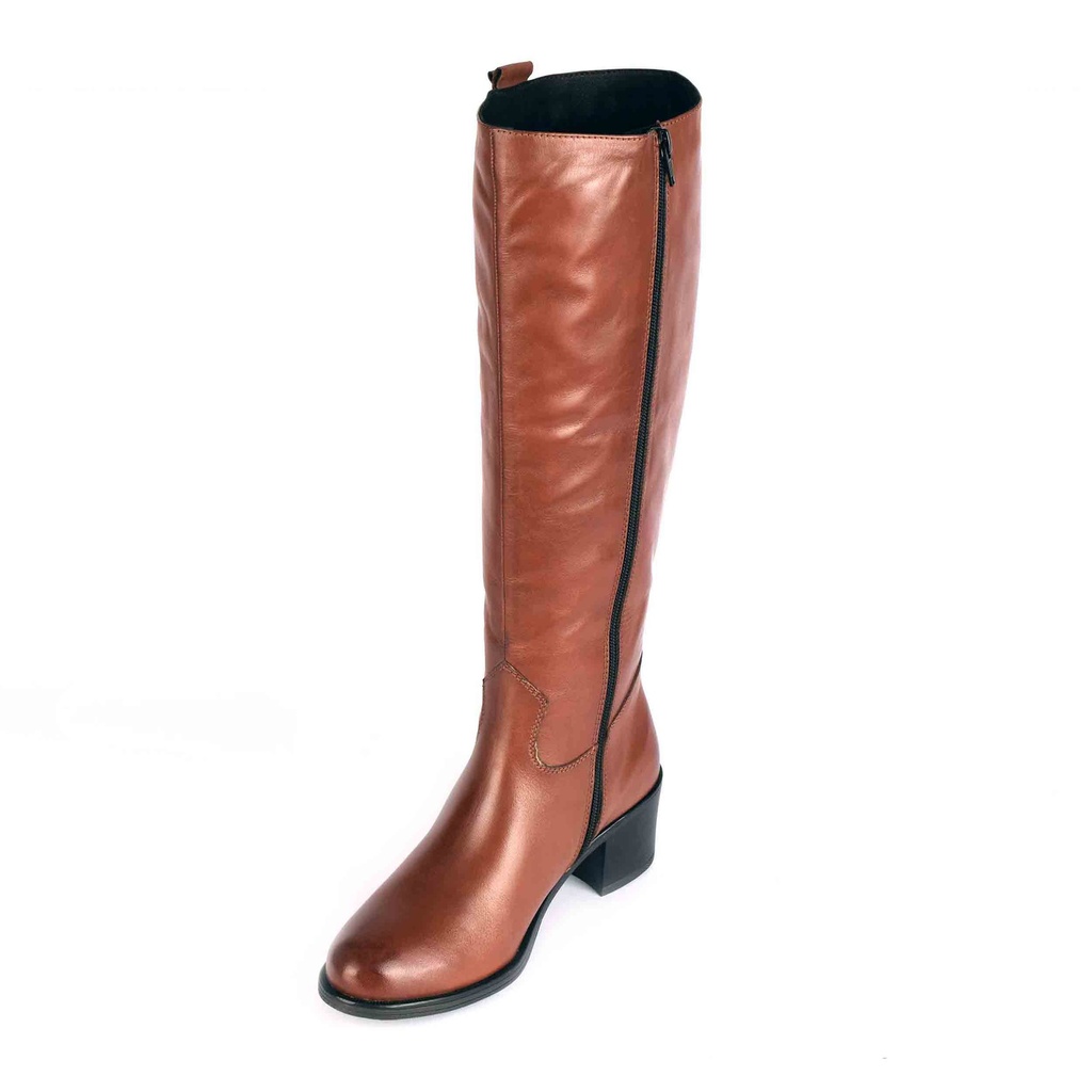 Brown Plain Leather Knee High Boot (PAK-SER-19-07-13249|MIS/1)